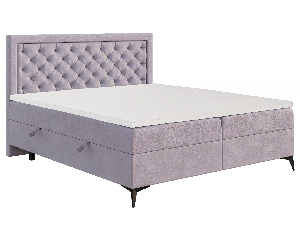 Bračni krevet Boxspring 140 cm Lavande (lavanda) (s madracem i prostorom za odlaganje)