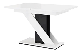 Blagovaonski stol Eksuper (crni sjaj + bijeli sjaj) *rasprodaja