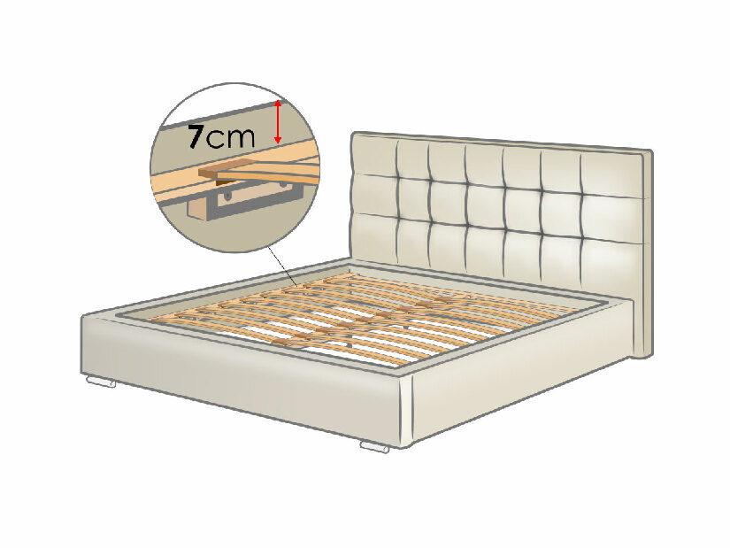 Tapeciran krevet s prostorom za odlaganje Mirjan Mikael (180x200) (Rico 1)
