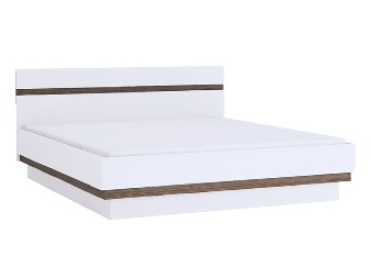 Krevet s prostorom za odlaganje Lonet (bijela + hrast sonoma tamni tartuf) 