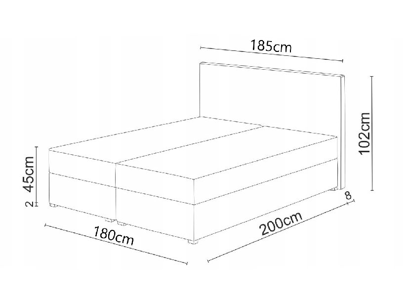 Bračni krevet Boxspring 180x200 cm Waller (boja senfa) (s podnicom a madracem)