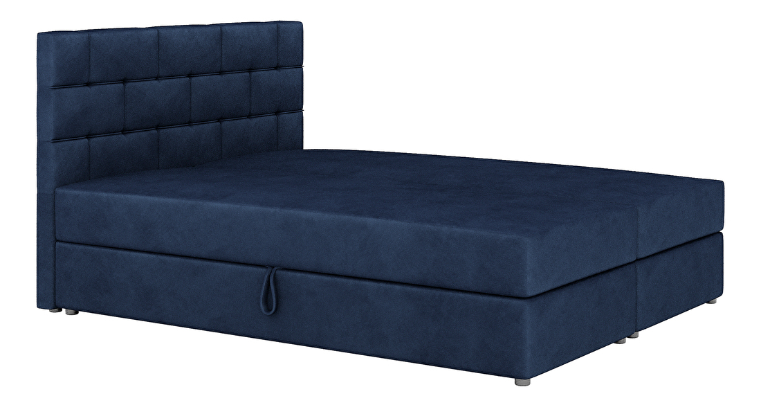 Bračni krevet Boxspring 160x200 cm Waller (tamno plava) (s podnicom a madracem)