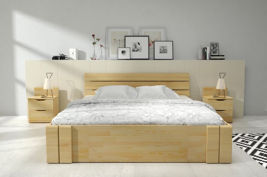Bračni krevet 180 cm Naturlig -Tosen High Drawers (borovina)