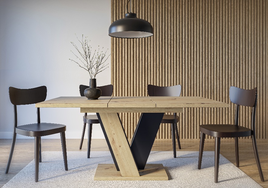 Blagovaonski stol Venag (artisan + crna) (za 4 do 6 osoba) *rasprodaja 