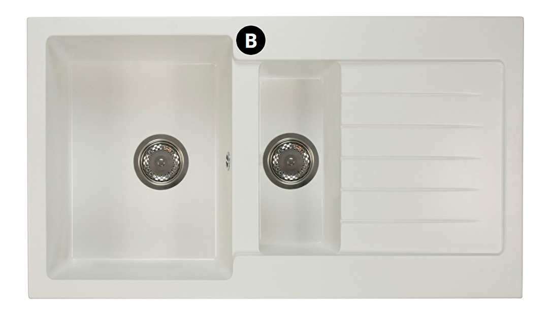 Kuhinjski sudoper Altava (bijela) (s 1 otvorom za bateriju) (D)