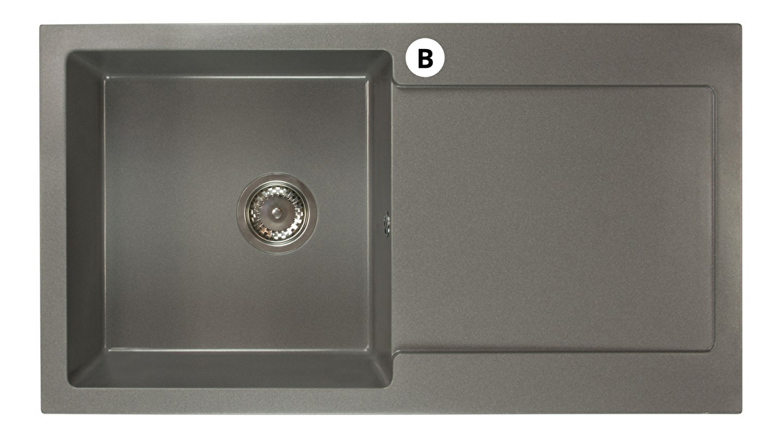 Kuhinjski sudoper Adaxa (crna + tekstura) (s 1 otvorom za bateriju) (D)