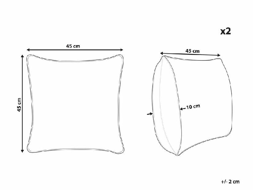 Set 2 ukrasna jastuka ⌀ 40 cm Lanro (bijela)