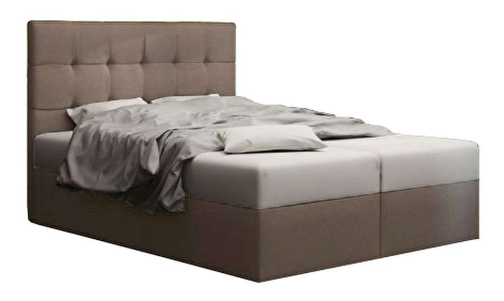 Bračni krevet Boxspring 160 cm Duel 2 (smeđa) (s madracem i prostorom za odlaganje)