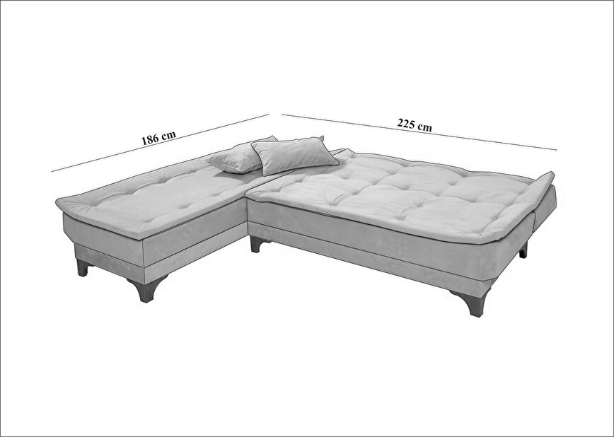 Kutna sofa na razvlačenje Keid C (siva) (L)