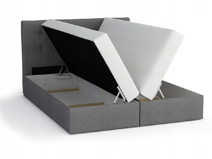 Bračni krevet Boxspring 180x200 cm Karum(s podnicom i madracem) (siva)