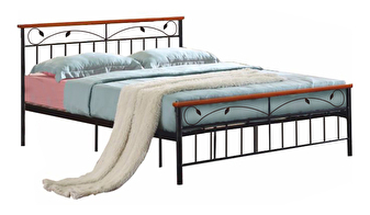 Bračni krevet 160 cm Myles 160 (crna + trešnja) (s rešetkom)