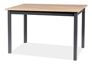 Blagovaonski stol na razvlačenje 125-170 cm Hally (hrast + crna) (za 4 do 6 osoba)