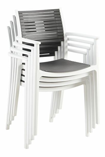Blagovaonska stolica HERMA (bijela + siva)