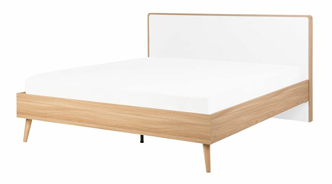 Bračni krevet 140 cm SERVI (s podnicom) (svijetlo drvo)