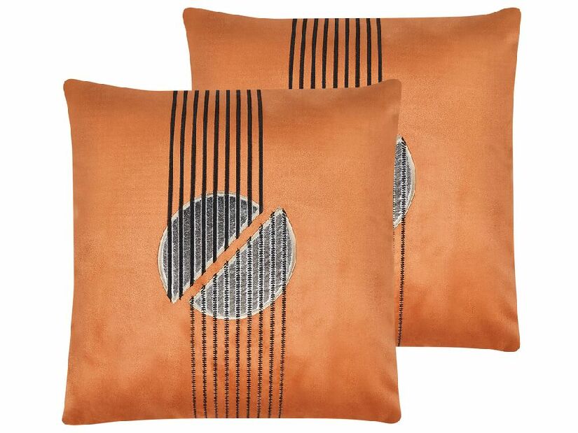 Set 2 ukrasna jastuka 45 x 45 cm Cerop (narančasta)