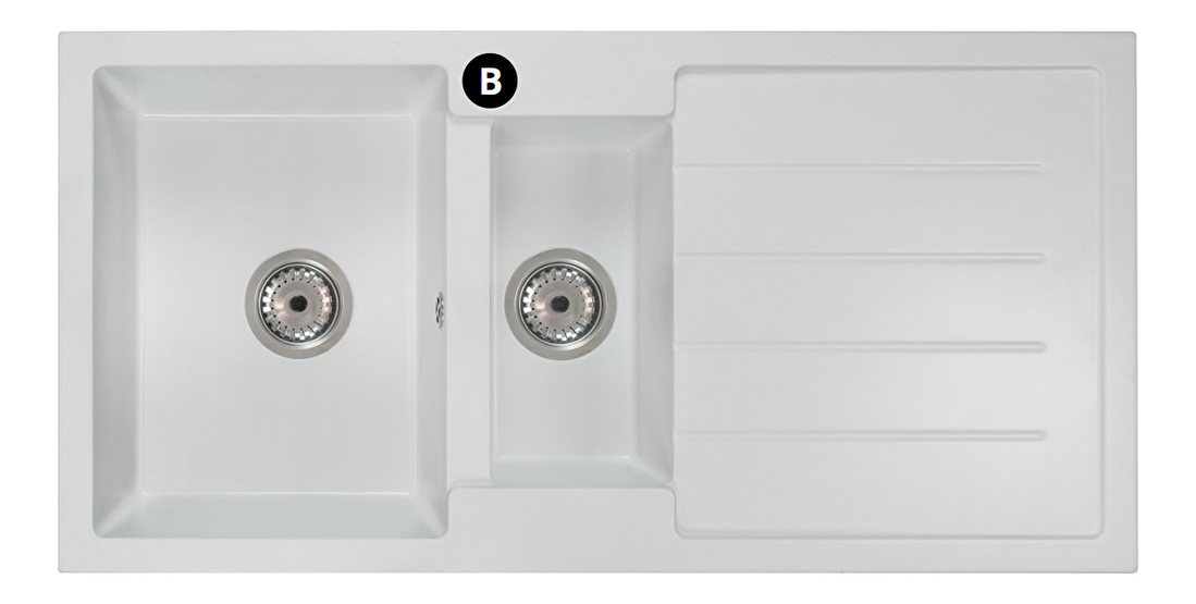 Kuhinjski sudoper Yuxur (crna) (s 1 otvorom za bateriju) (L)