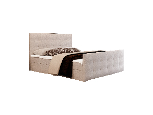 Bračni krevet Boxspring 200 cm Milagros 2 (bež) (s madracem i prostorom za odlaganje)