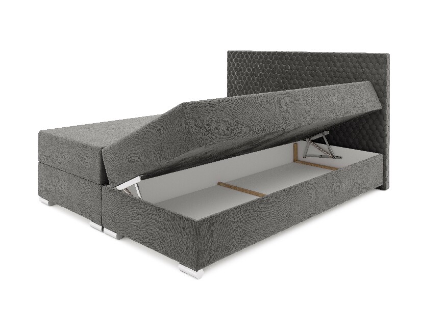 Bračni krevet 160 cm Harlan (crna) (s podnicom, madracem i prostorom za odlaganje)