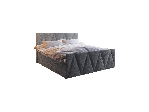 Bračni krevet Boxspring 200 cm Milagros 3 (siva) (s madracem i prostorom za odlaganje)