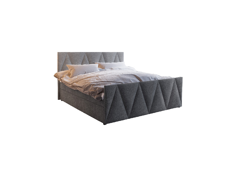 Bračni krevet Boxspring 180 cm Milagros 3 (siva) (s madracem i prostorom za odlaganje)