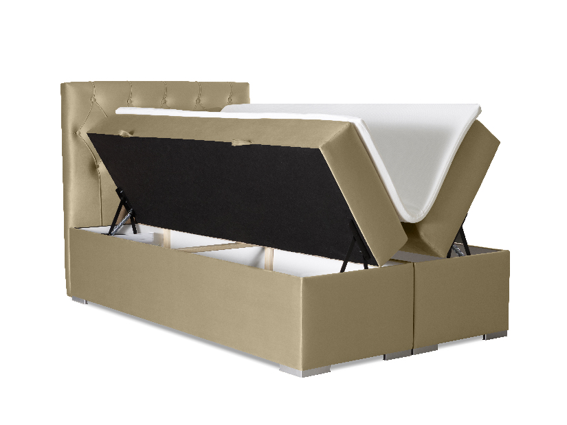 Bračni krevet Boxspring 160 cm Ronda (zlatna) (s prostorom za odlaganje)