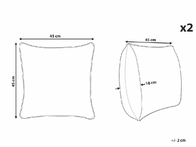 Set 2 ukrasna jastuka 45 x 45 cm Donn (bijela)