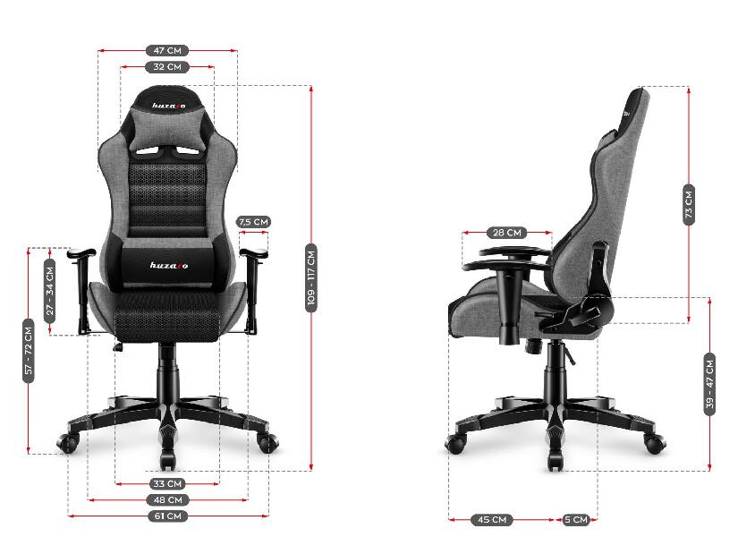 Dječja gaming stolica Rover 6 (crna + siva)