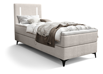 Jednostruki krevet 80 cm Ortega Bonell (svijetlosiva) (s podnicom, s prostorom za odlaganje) (s LED rasvjetom)