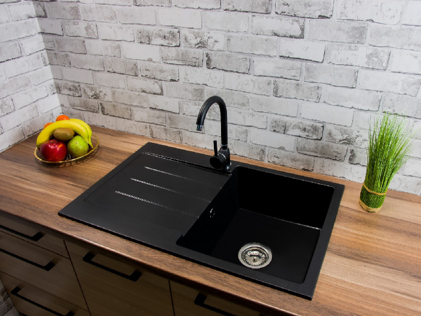 Kuhinjski sudoper Ruxom (crna) (bez otvora za bateriju) (L)