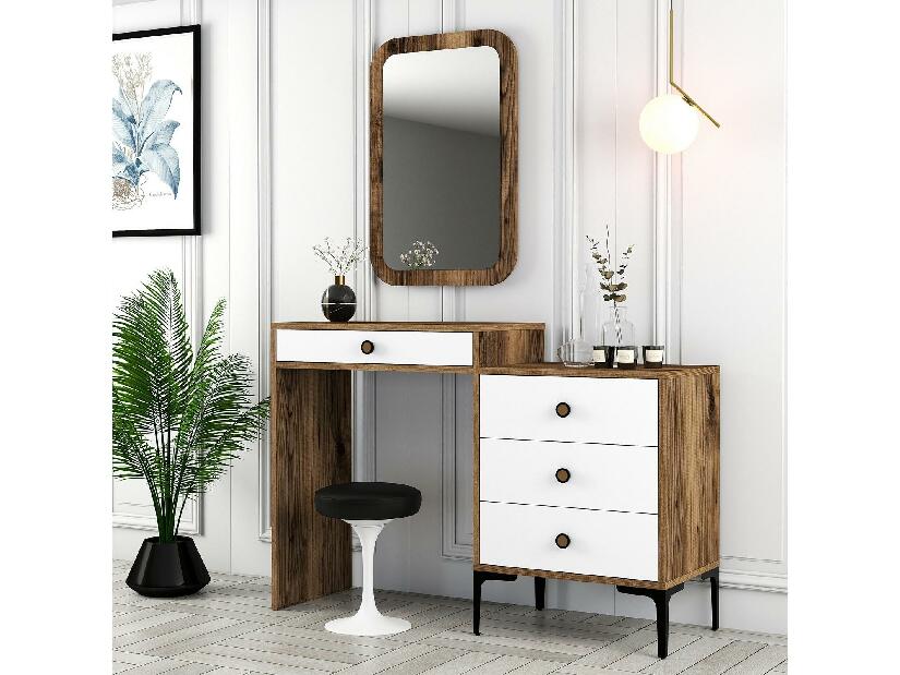 Toaletni stolić Logan (drvo oraha + bijela)