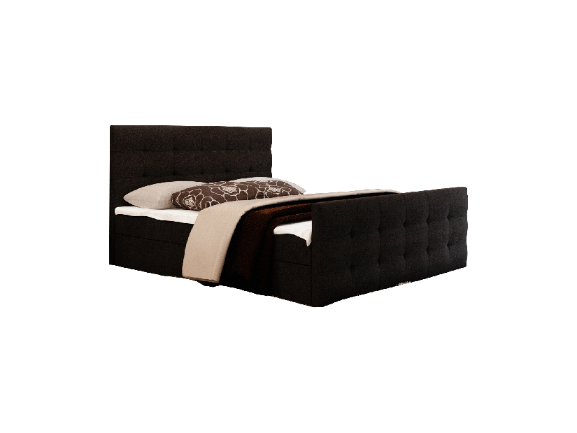 Bračni krevet Boxspring 200 cm Milagros 2 (crna) (s madracem i prostorom za odlaganje)