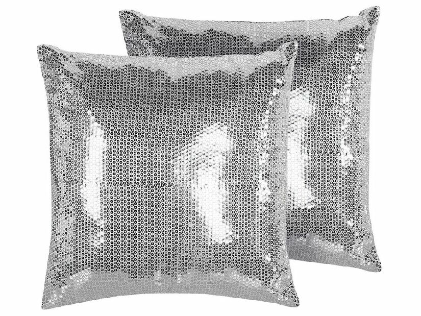 Set 2 kom. jastuka 45 x 45 cm ASTARA (poliester) (srebrna)