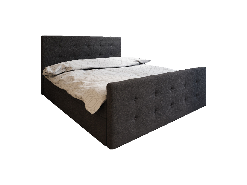 Bračni krevet Boxspring 180 cm Milagros 1 (crna) (s madracem i prostorom za odlaganje)