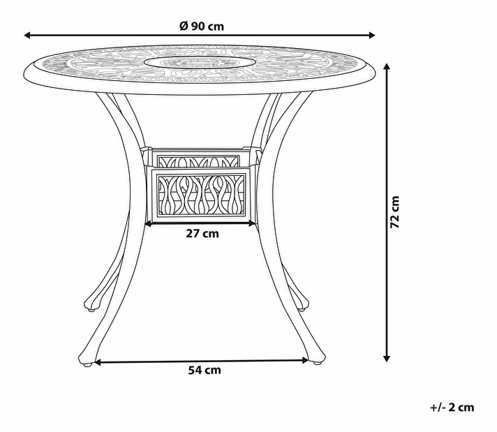 Vrtni stol ANECO (tamno smeđa) (za 4 osobe)