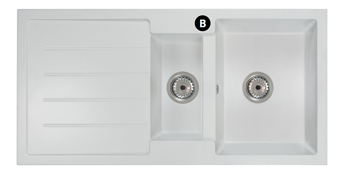 Kuhinjski sudoper Yuxur (bež) (s 1 otvorom za bateriju) (D)