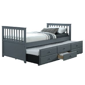 Jednostruki krevet 90 cm Ahlan (siva) (S podnicom)  *trgovina