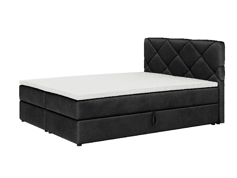 Bračni krevet Boxspring 140x200 cm Karum(s podnicom i madracem) (crna)