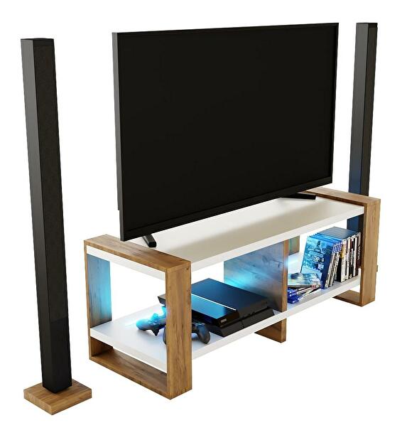 LED TV stolić Nico (craft zlatni + bijela)