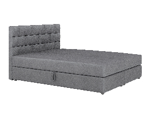 Bračni krevet Boxspring 140x200 cm Waller (s podnicom i madracem) (tamno siva)