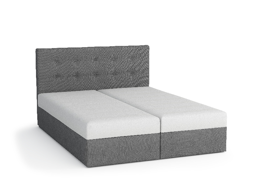 Bračni krevet Boxspring 160x200 cm Mimosa (s podnicom i madracem) (tamno siva + crna)
