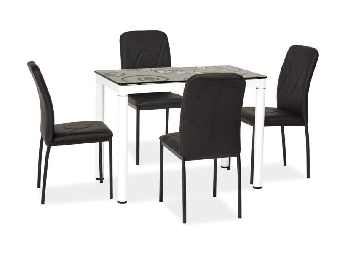 Blagovaonski stol 100 cm Damion (crna + bijela) (za 4 osobe ) *outlet moguća oštećenja