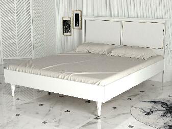 Bračni krevet 160 cm Raven (bijela + zlatna)