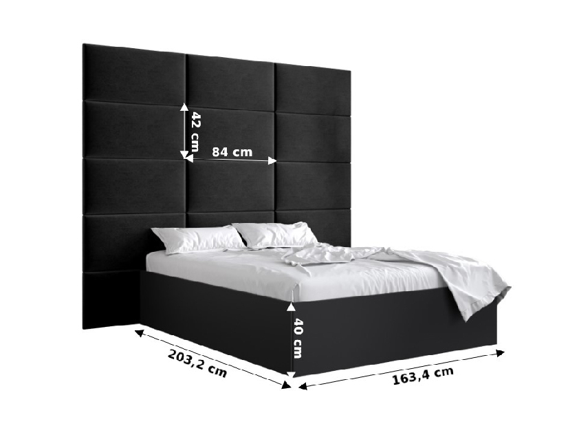 Bračni krevet s tapeciranim uzglavljem 160 cm Brittany 1 (hrast craft zlatni + crna) (s podnicom)