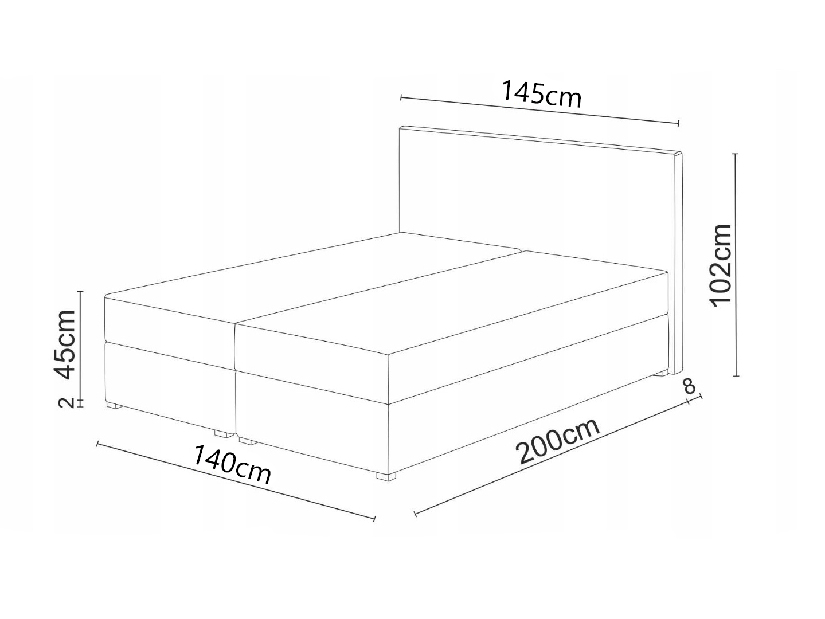 Bračni krevet Boxspring 140x200 cm Waller (s podnicom i madracem) (bež)