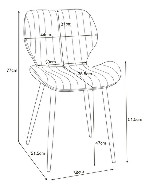 Blagovaonska stolica Saira II (tamnoružičasta)