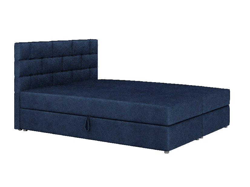 Bračni krevet Boxspring 160x200 cm Waller (tamno plava) (s podnicom a madracem)