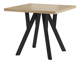 Blagovaonski stol na razvlačenje Dalmana (hrast sonoma + crna) (za 4 do 6 osoba)