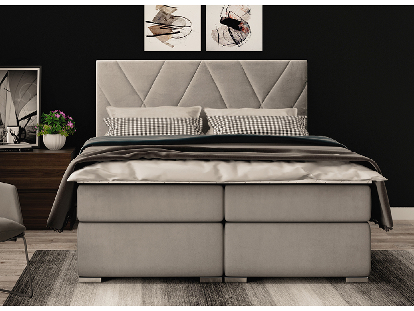 Bračni krevet Boxspring 180 cm Lanarra (crna ekokoža) (s prostorom za odlaganje)