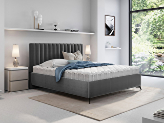 Bračni krevet 160 cm Lizubo (s prostorom za odlaganje) (tamnosiva) *outlet moguća oštećenja