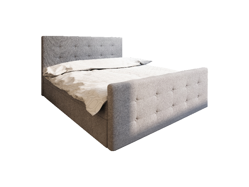 Bračni krevet Boxspring 180 cm Milagros 1 (siva) (s madracem i prostorom za odlaganje)